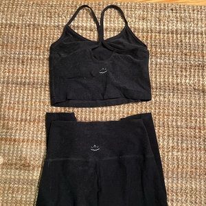 Spacedye Slim Racerback Cropped Tank in black